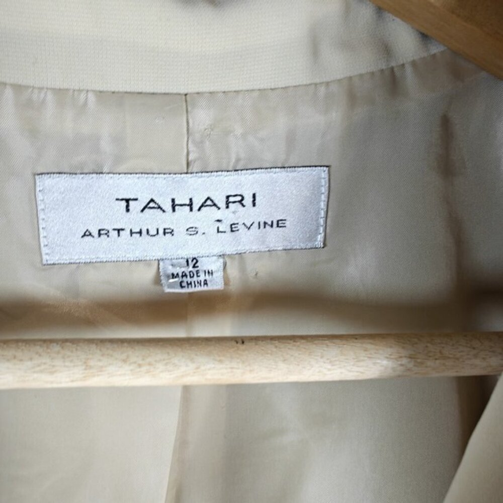 Tahari Arthur S. Levine Dress Suit Blazer jacket Stone Size 12 - Picture 4 of 11